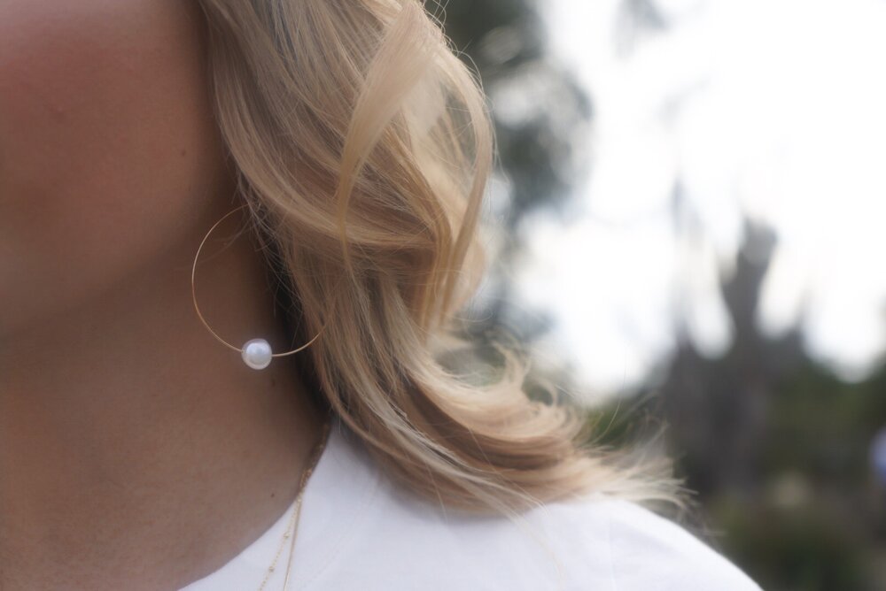 Mother of Pearl Hoops